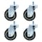 Bk Resources 4-inch Threaded Stem Casters, Polyurethane Wheels, Brake, 300lb Capacity, Acid Resistant, 4PK 4SBR-4ST-PLY-PS4 - alternate 3